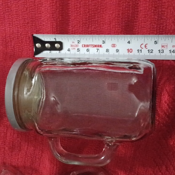 4- 18 oz glass jars with handles - Picture 5 of 6
